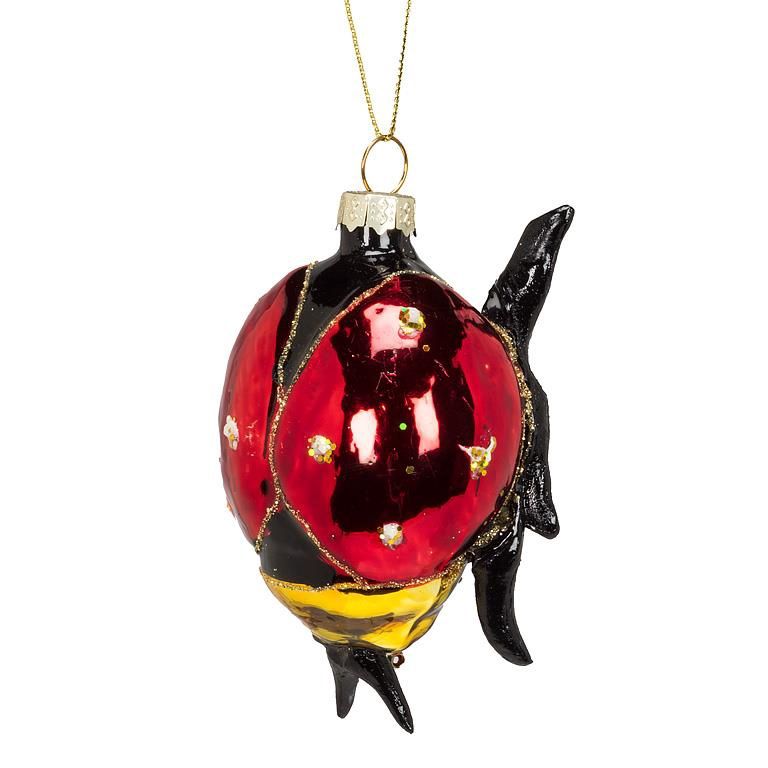 Crawling Ladybug Ornament-Red/Blk