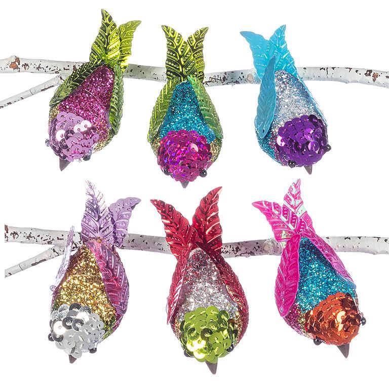 Rainbow Sequin Bird Clip