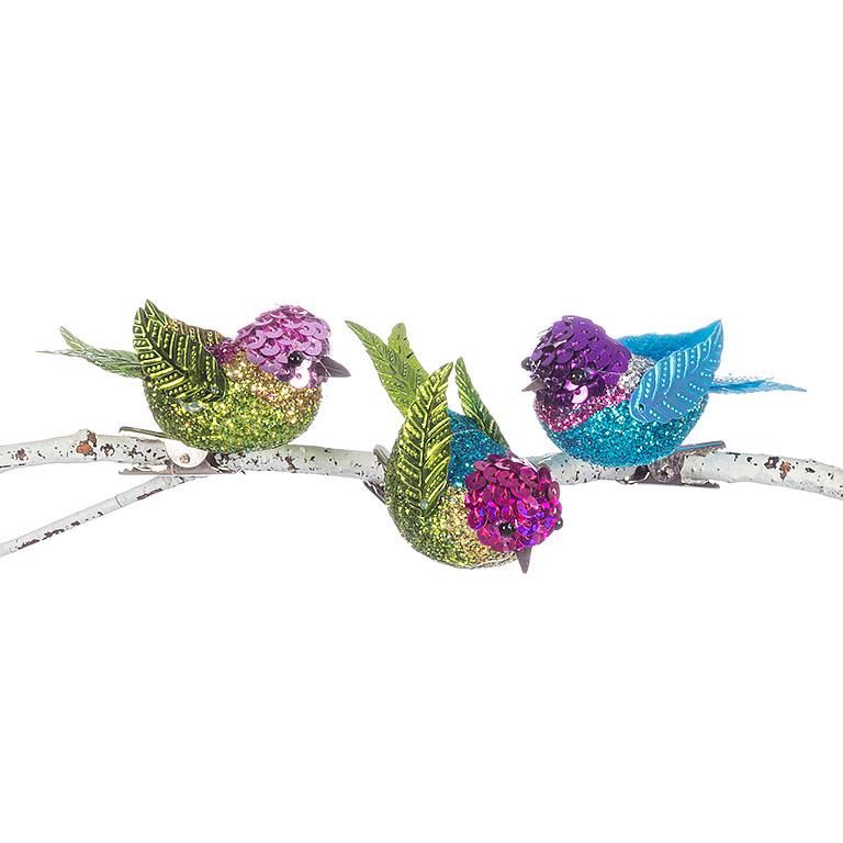 Rainbow Sequin Bird Clip