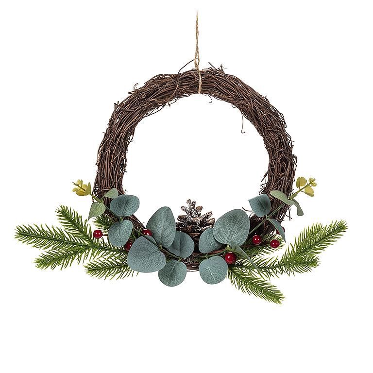 Sm Twig Wreath w/Pinecone