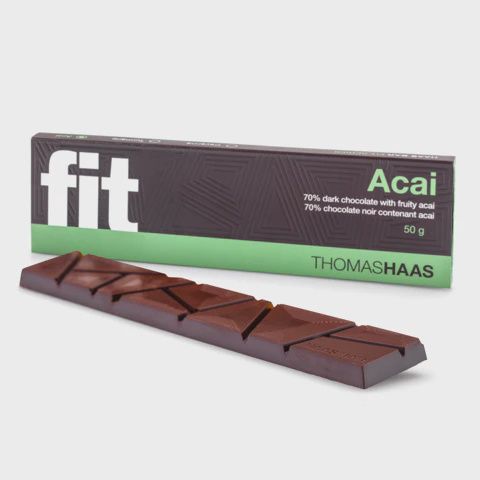 Thomas Haas Chocolate Bar 50g, Flavour: Acai