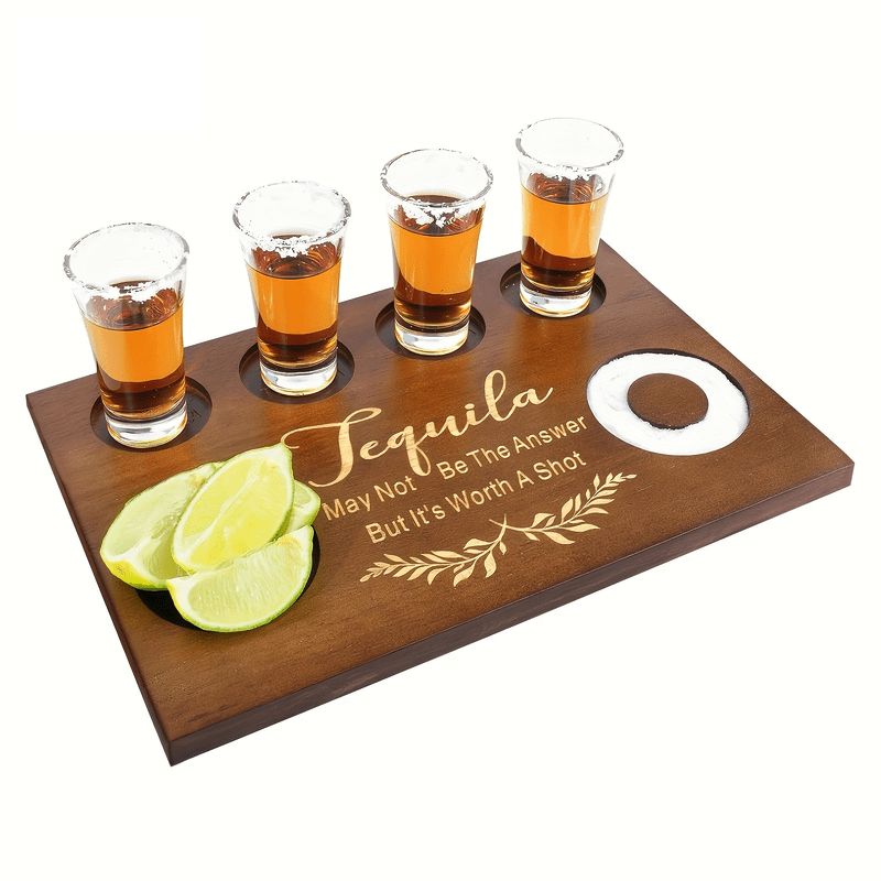 Wooden Tequila Shot glass holder tray