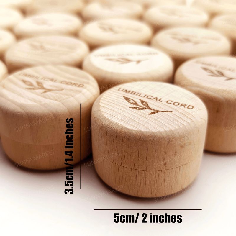 Wooden Umbilical Cord and Fetal Hair Keepsa