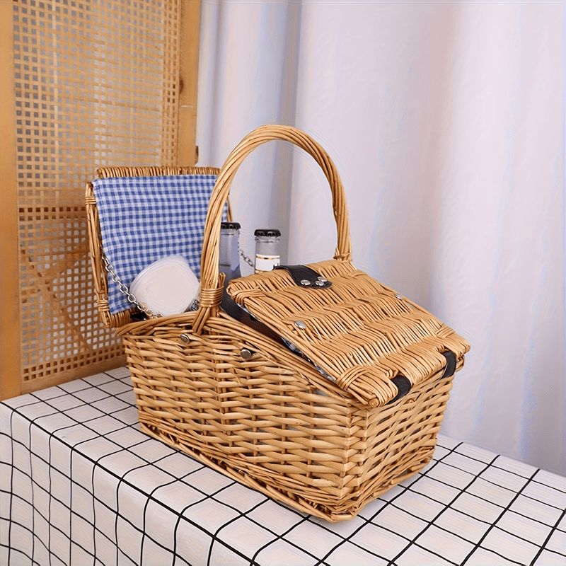 Handwoven Wicker Picnic Basket
