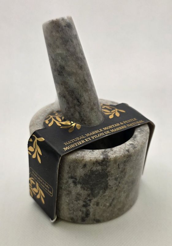 Small Mortar Pestle - Natural Marble
