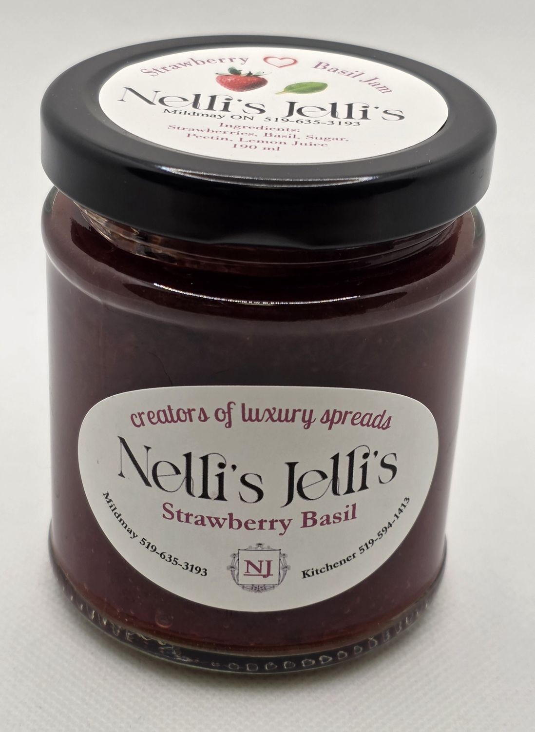Nelli Jelli Handmande Jam, Flavour: Strawberry Basil