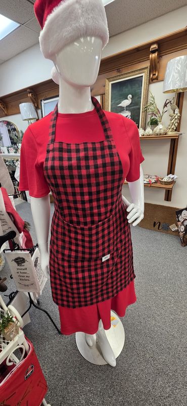 Buffalo Check Apron W/T Red &amp; Black