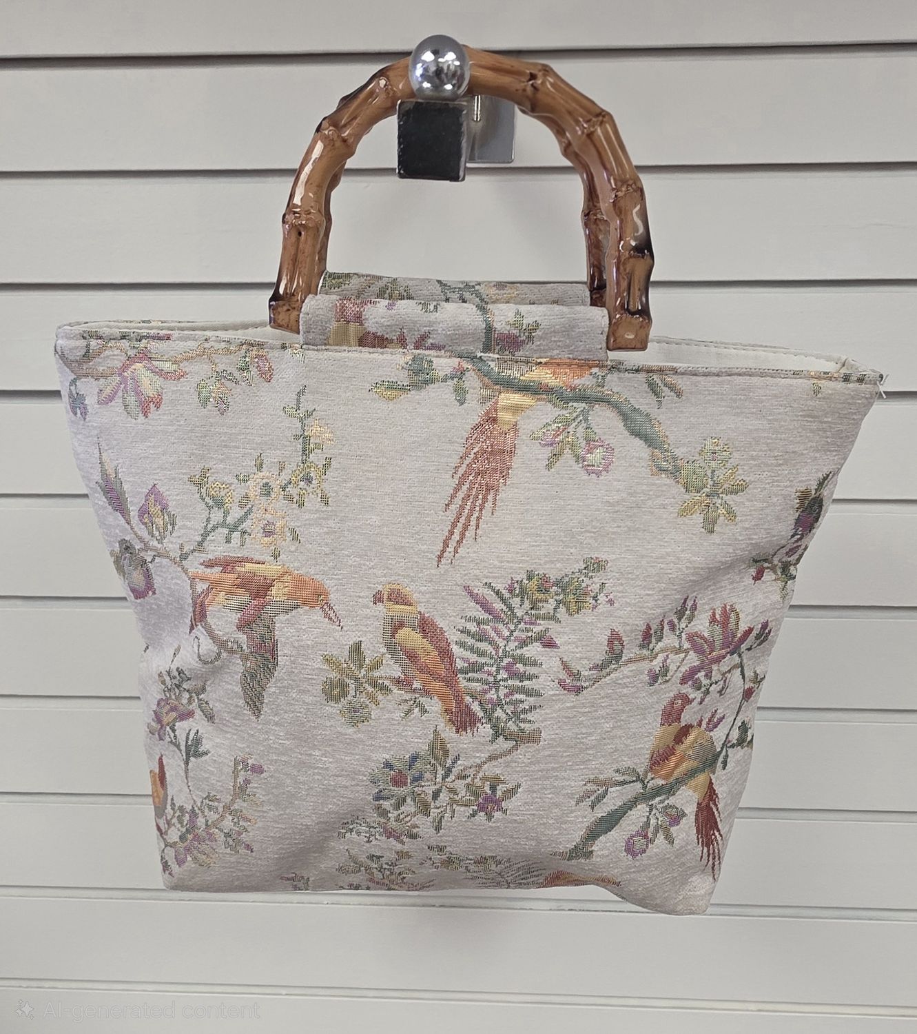 Women's Ethnic Embroidered Bird &amp; Floral Totebag