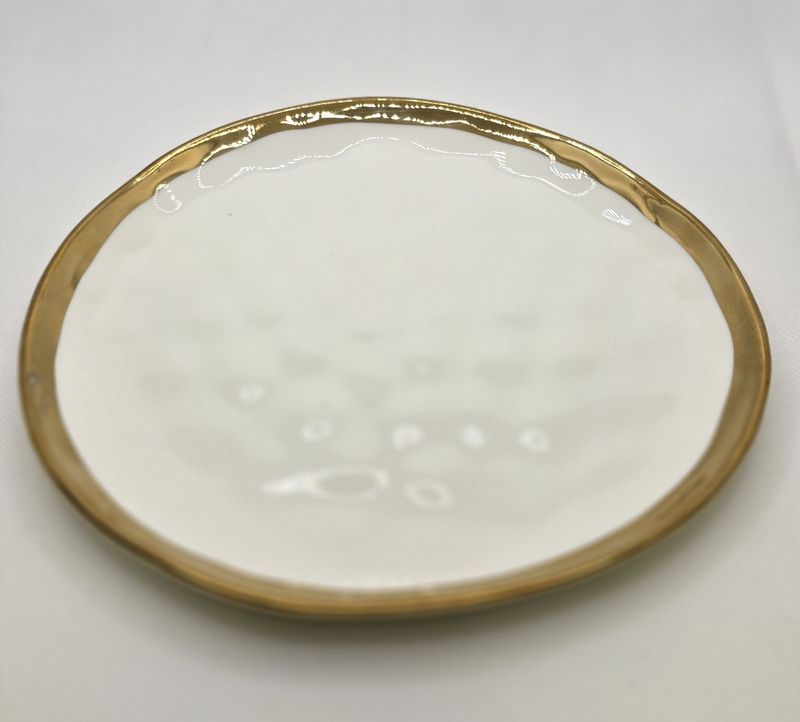 White Saucer w/t Gold Rim