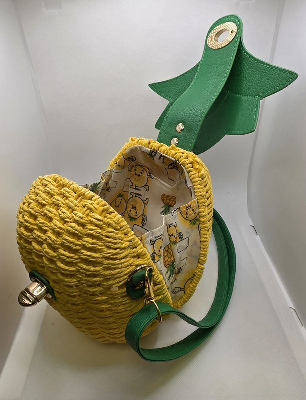 Handwoven Pineapple Crossbody Bag