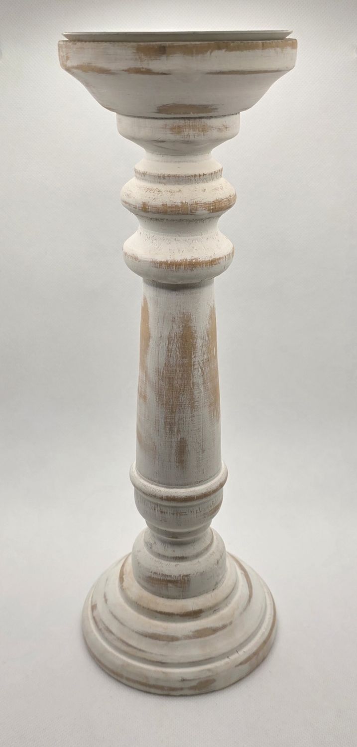 Nach Candle Holder Wood White