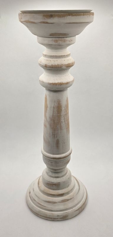 Nach Candle Holder Wood White