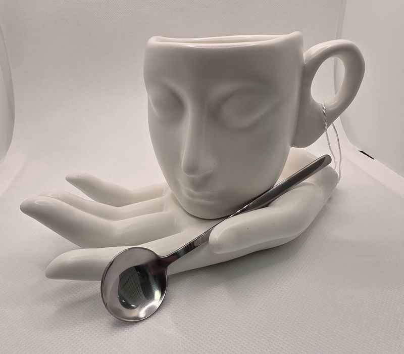 Thinking Human Face Hand Cup 3pc