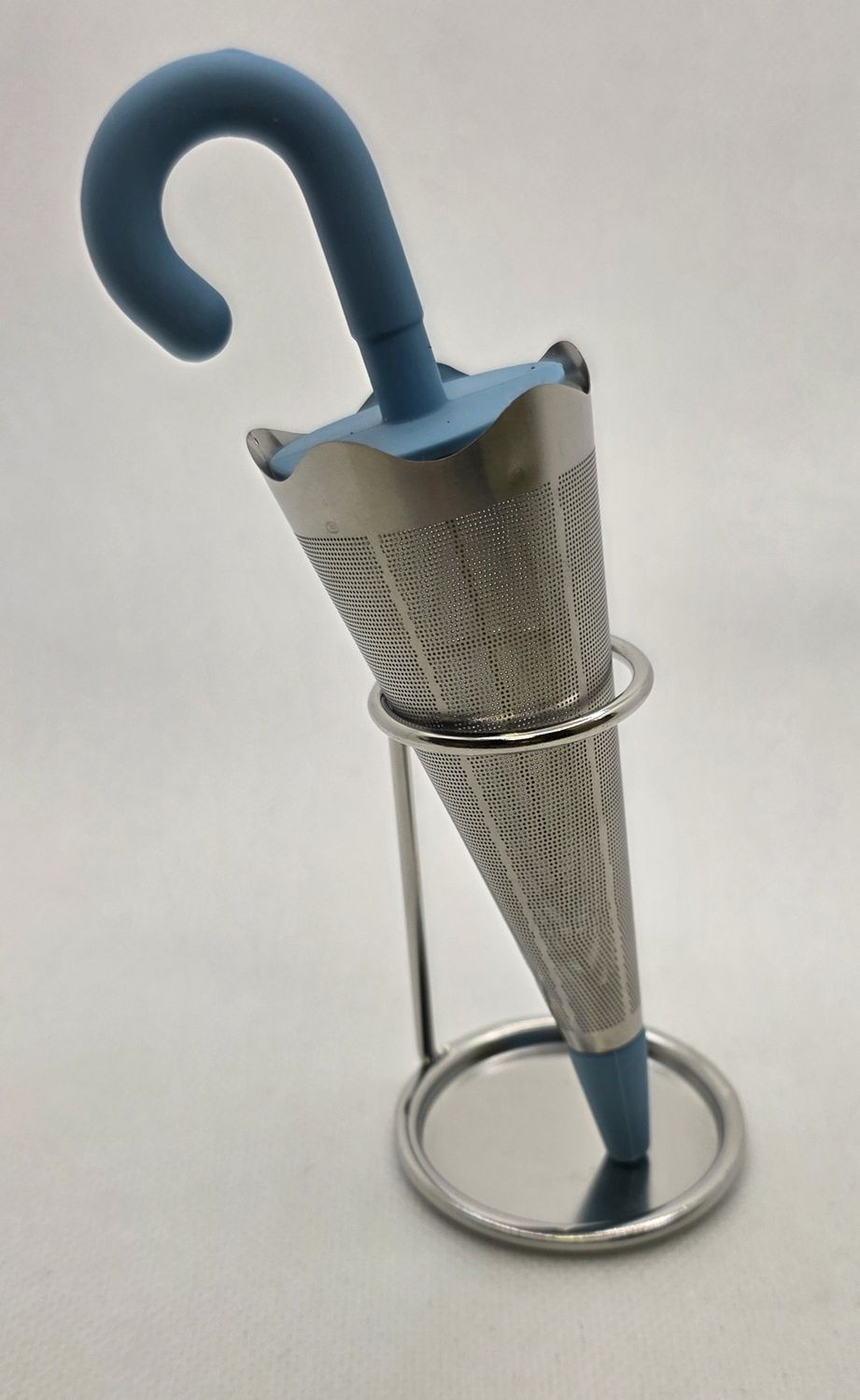 1pc umbrella tea strainer silicone stainless st, Color: Blue