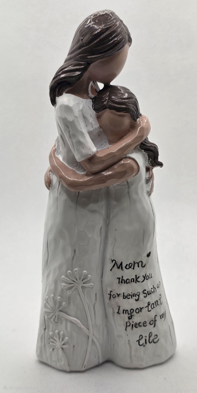 Figurine - Heartwarming Mother Youngsters Embrace