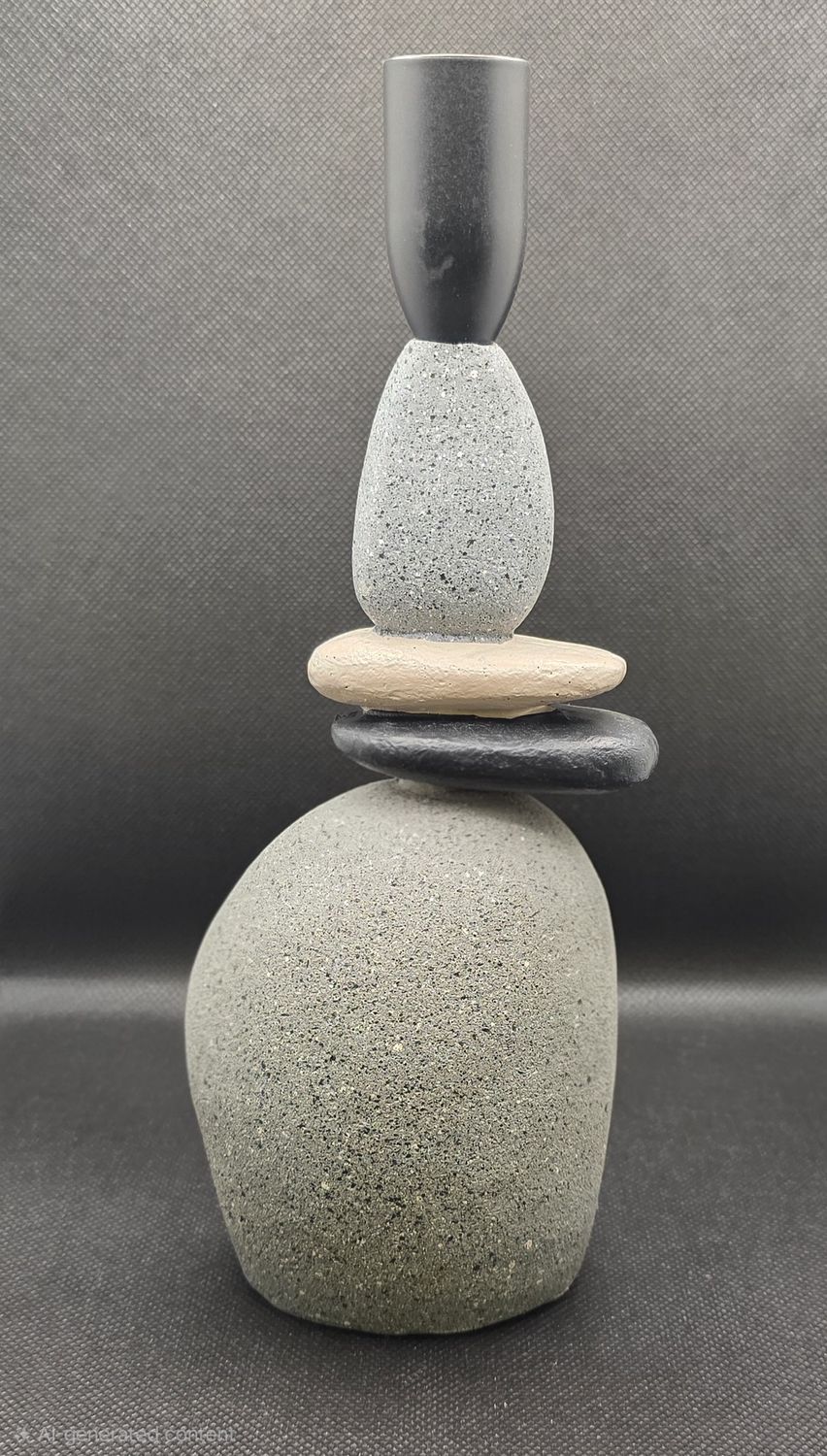 Stacked Stones Taper Holder, Size: Large