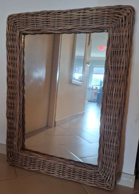 Rieten spiegel 85 x 65