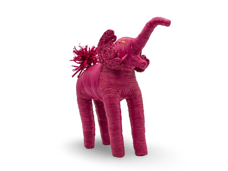 Elephant Raffia Pink Large