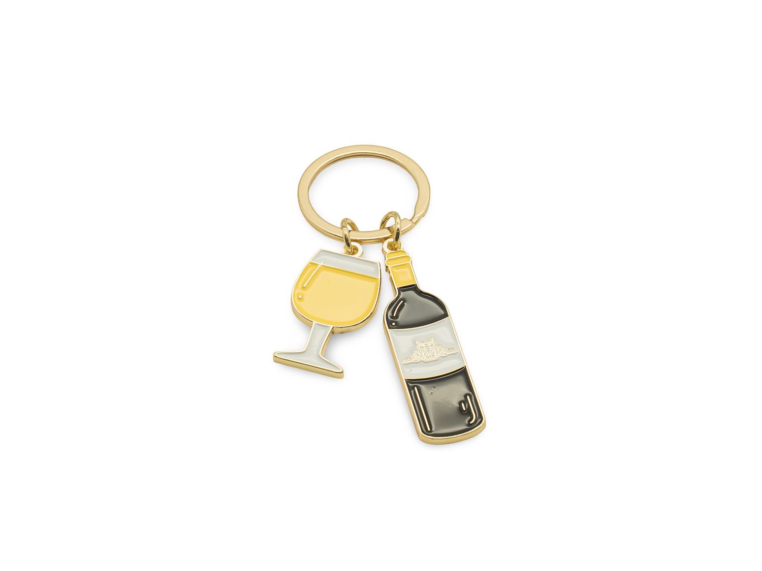 Keyring Yellow Wine Glass