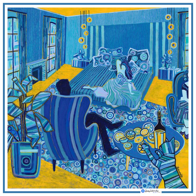 SILK POCKET SQUARE - BLUE ROOM