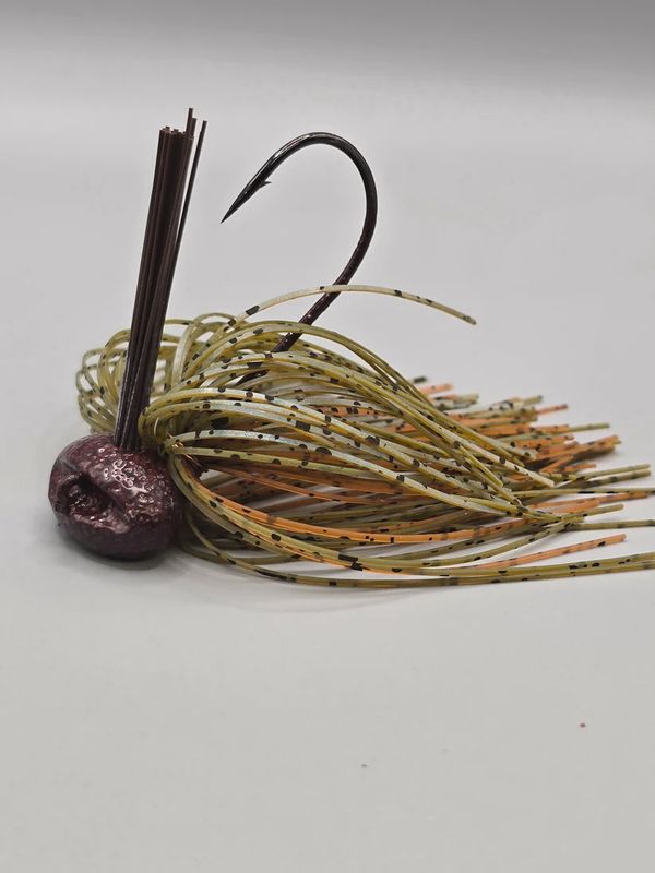 1/2 Green Pumpkin Orange Football Jig