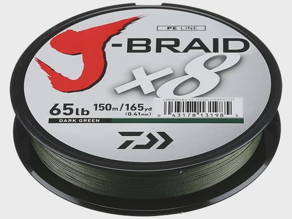 J-Braid x8, Color: Drk Grn, Quantity: 150yd, lb Test: 10lb