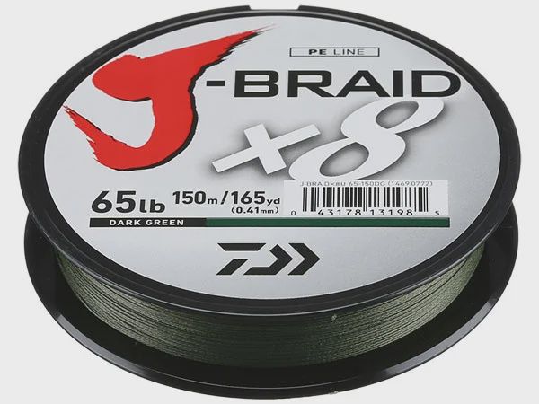 J-Braid x8, Color: Drk Grn, Quantity: 150yd, lb Test: 10lb