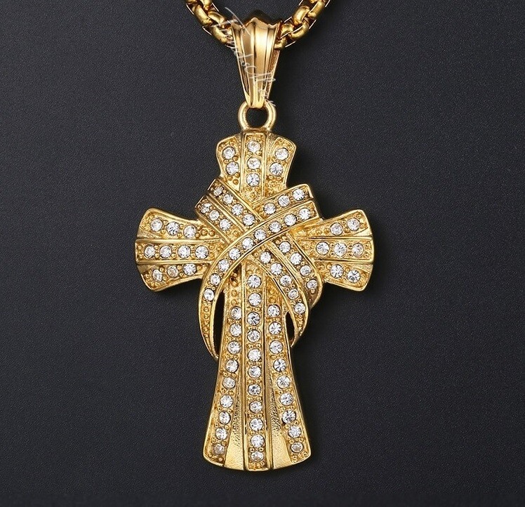 Crucifix Slide CZ Cross Pendant Necklaces