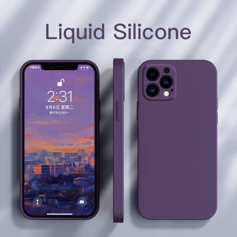 Square Liquid Silicone Case For iPhone