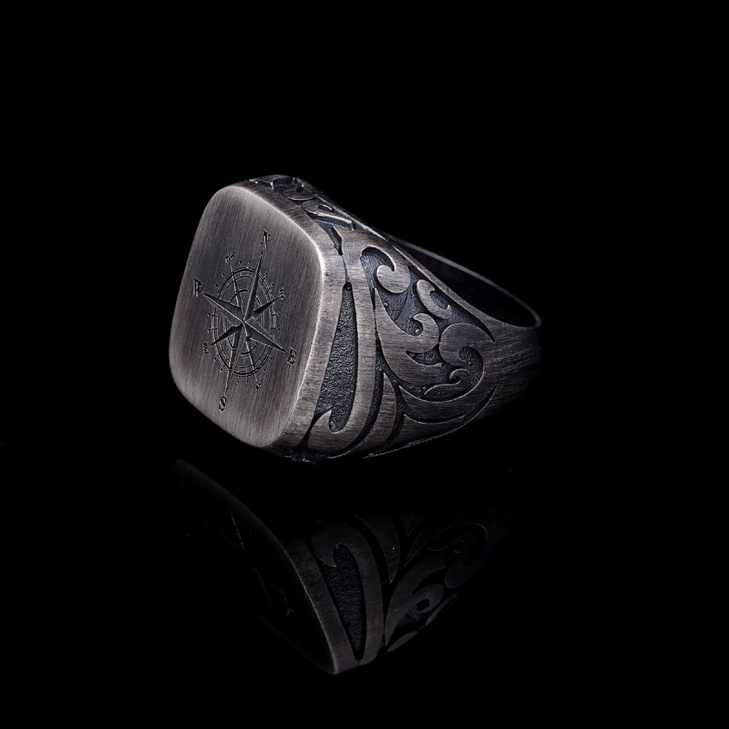 Compass Silver Ring