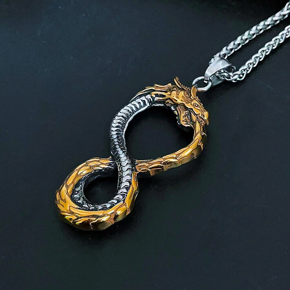 Viking Dragon Necklace Stainless Steel