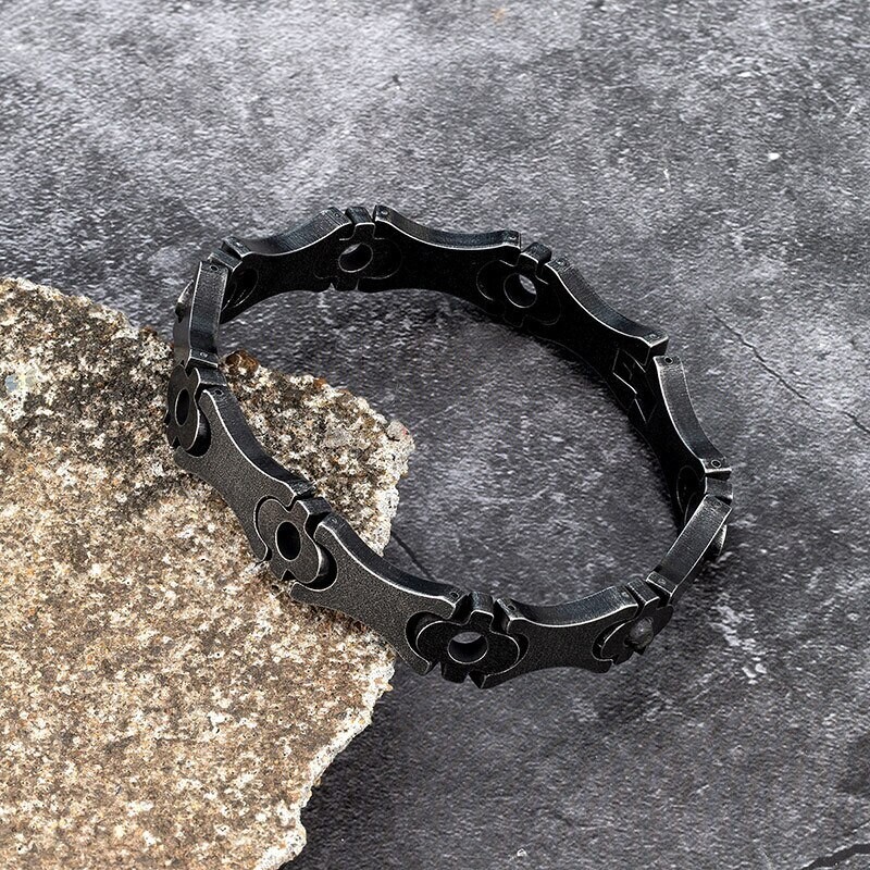 Stainless Steel Vintage Black Bicycle Chain Bracelet
