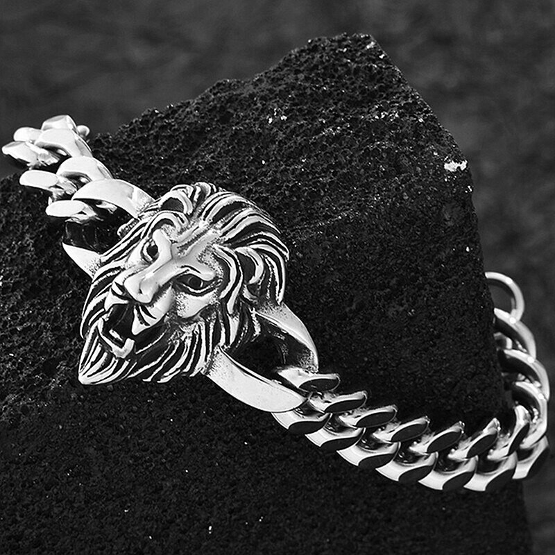 Lion steel bracelet