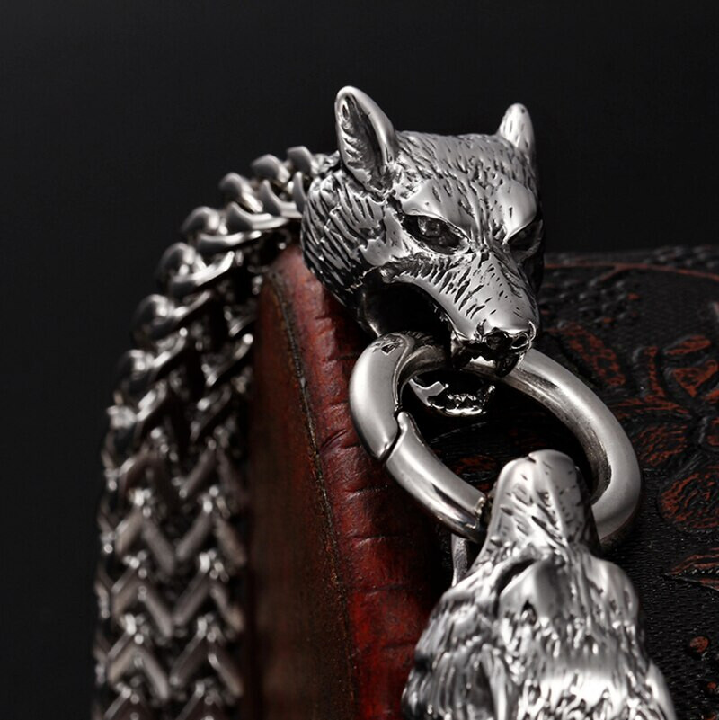 Wolf Head Steel Bracelet