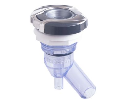 CMP 2.25" Laminar Spa Fountain; Leaf; SS/Blk Fg/ &amp; Leaf; Clear Nozzle: Clear LED Body