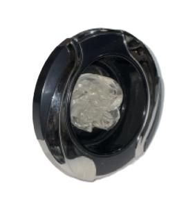 5.25&quot; PL Jet Int Leaf Quad-Roto; SS Escutcheon/ Black Flange / Black Leaf Insert / Clear Xylex Nozzle / Black Nozzle Ring