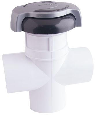 CMP 1" Leaf Air Control Valve: Smooth Blk Cap, Txt. Silver Handle, Blk Leaf Insert, Flat Gasket, Nut