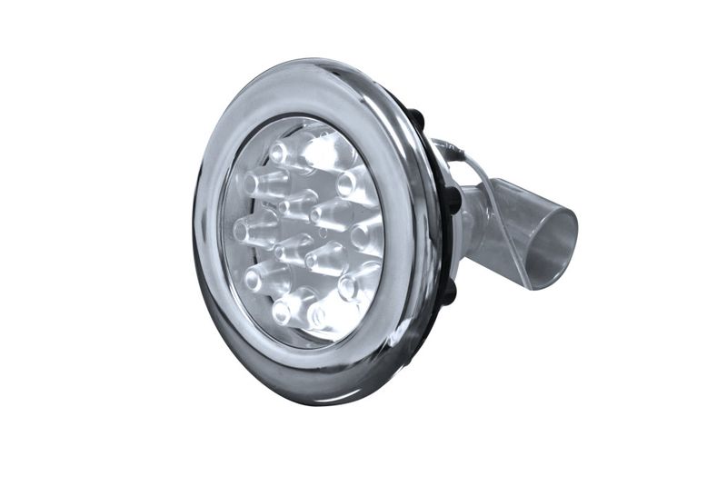 Waterway 7" GLO Non-Adj. Master Massage Smooth Internal; Clear/Stainless