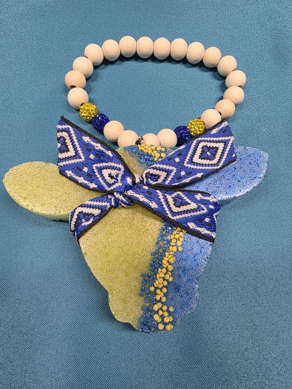 Cow with Bow - Blue/Yellow - Banana Nut Bread