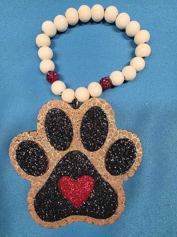 Dog Paw with Heart - Sea Salt Orchid