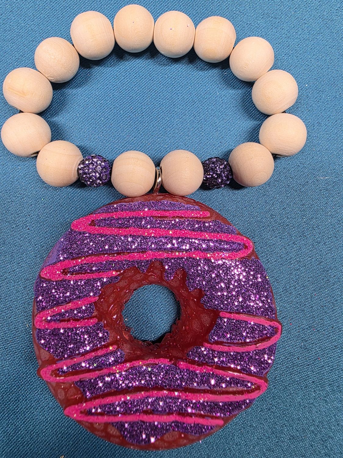 Doughnut Icing with Pink Drizzle - Winter Candy Apple