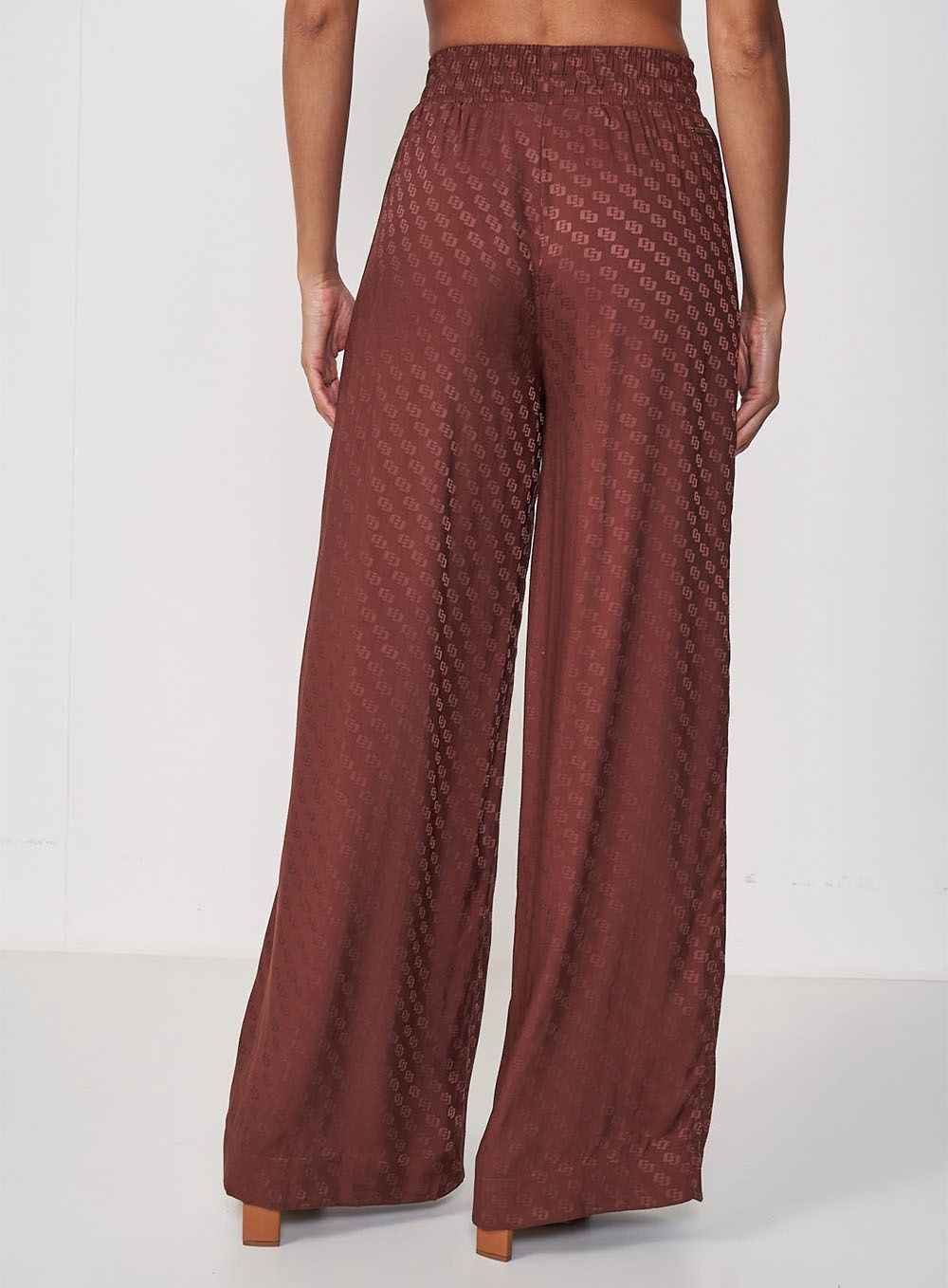 JOANA JACQUARD BROWN PANTS - FINAL PRICE