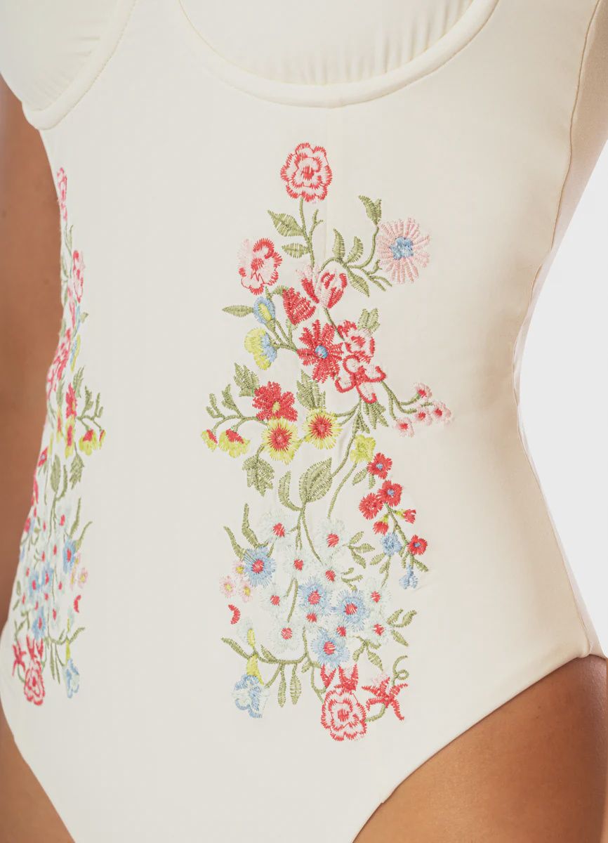 FLOWERING VINES CAMELIA CHEEKY CUT UNDERWIRE ONE PIECE