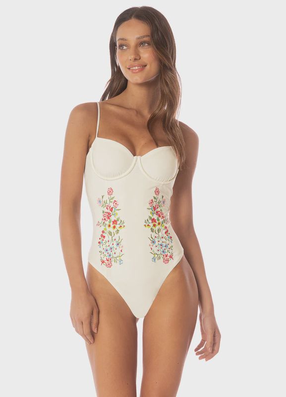 FLOWERING VINES CAMELIA CHEEKY CUT UNDERWIRE ONE PIECE