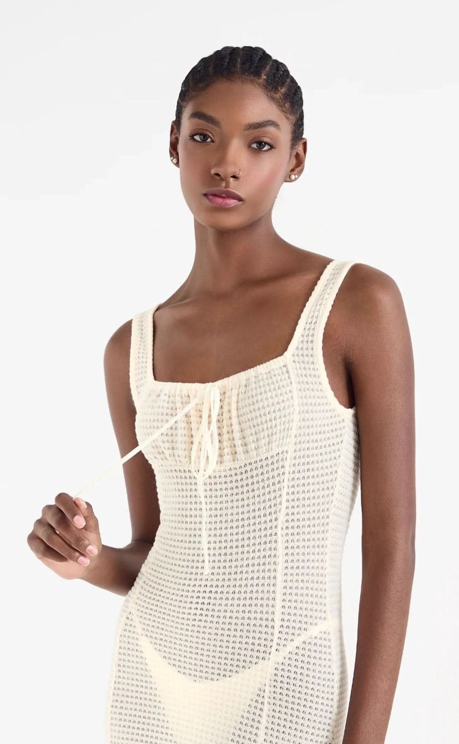 BETTY DRESS OFF WHITE CROCHET