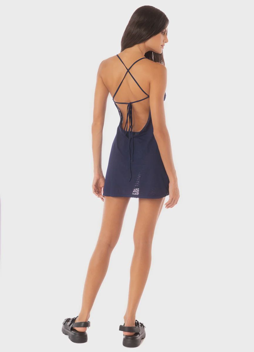 MIDNIGHT BLUE ANIKA SHORT DRESS