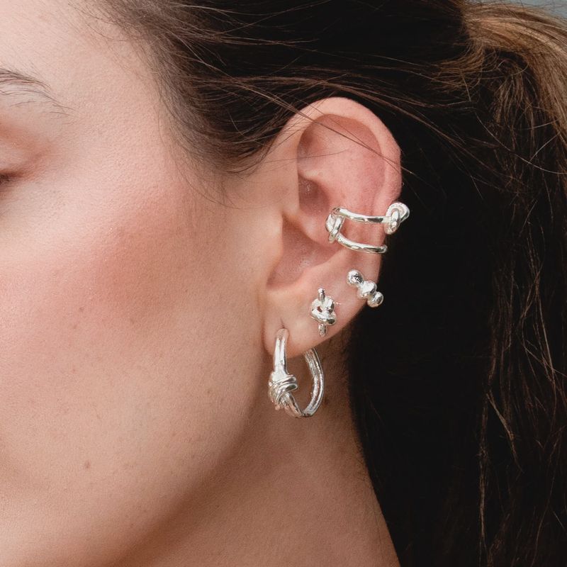 MARUM KNOT  SILVER HOOP