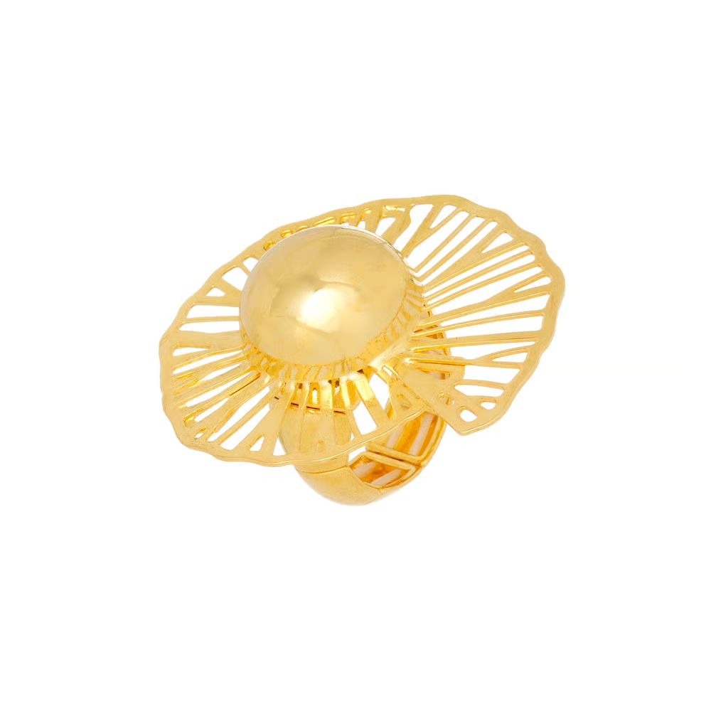 GOLD SHELL  ADJUSTABLE RING, Colour: GOLD