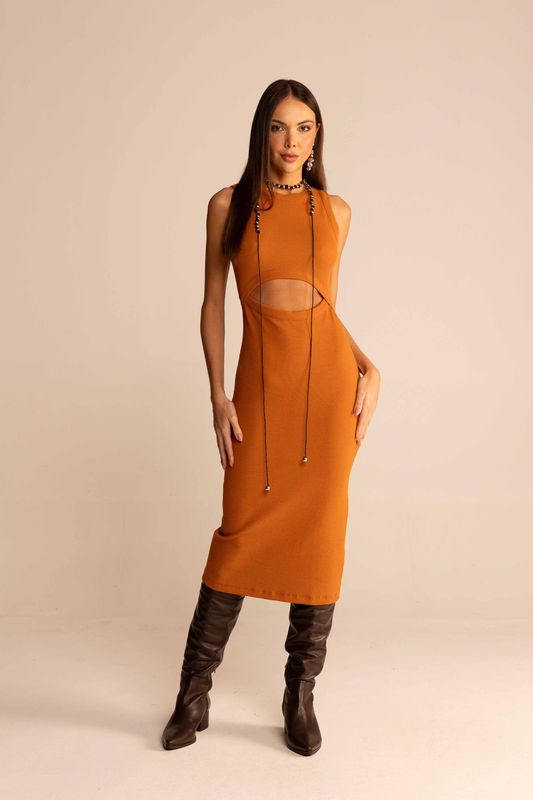 COOL BROWN CUT OUT DRESS-SPECIAL PRICE WAS $890TT