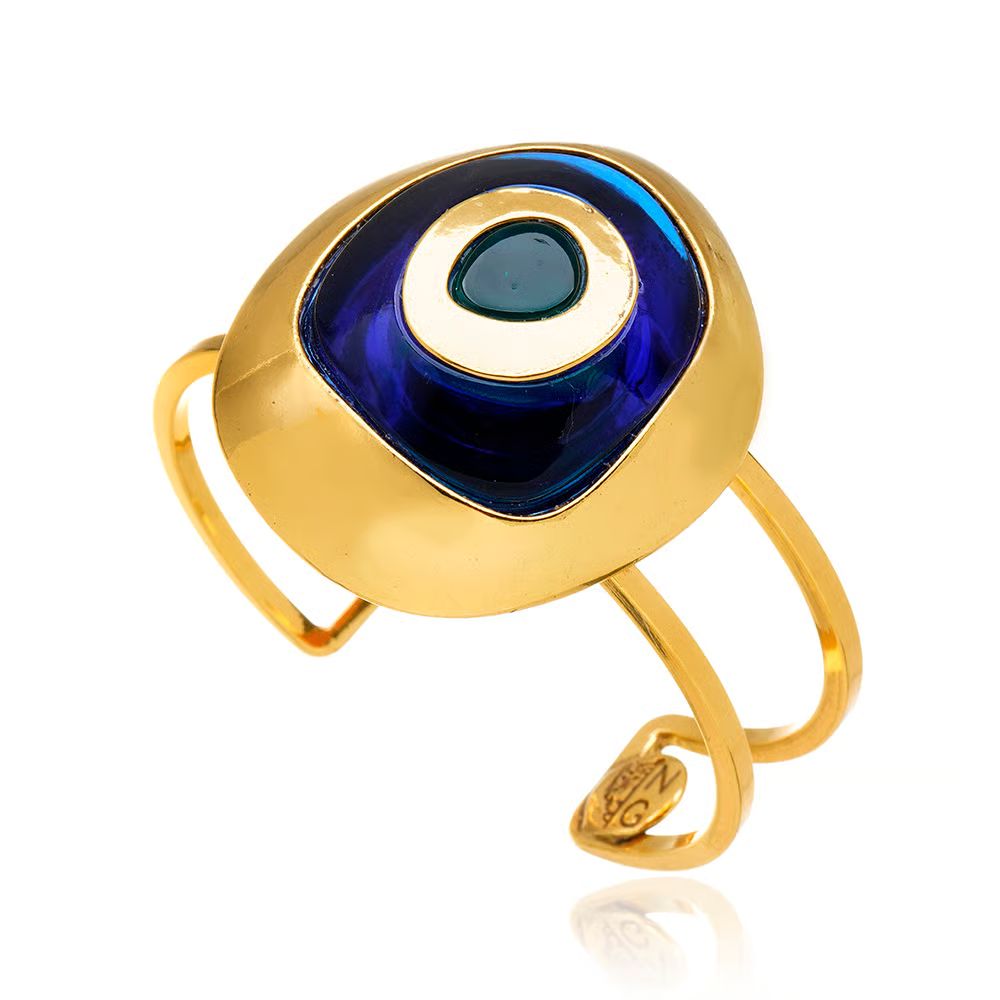 NAZAR EVIL EYE GOLD BRACELET, Colour: GOLD TURQUOISE